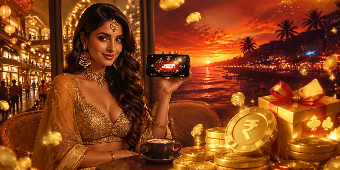 VIP player enjoying poker game at scenic Goa beach resort